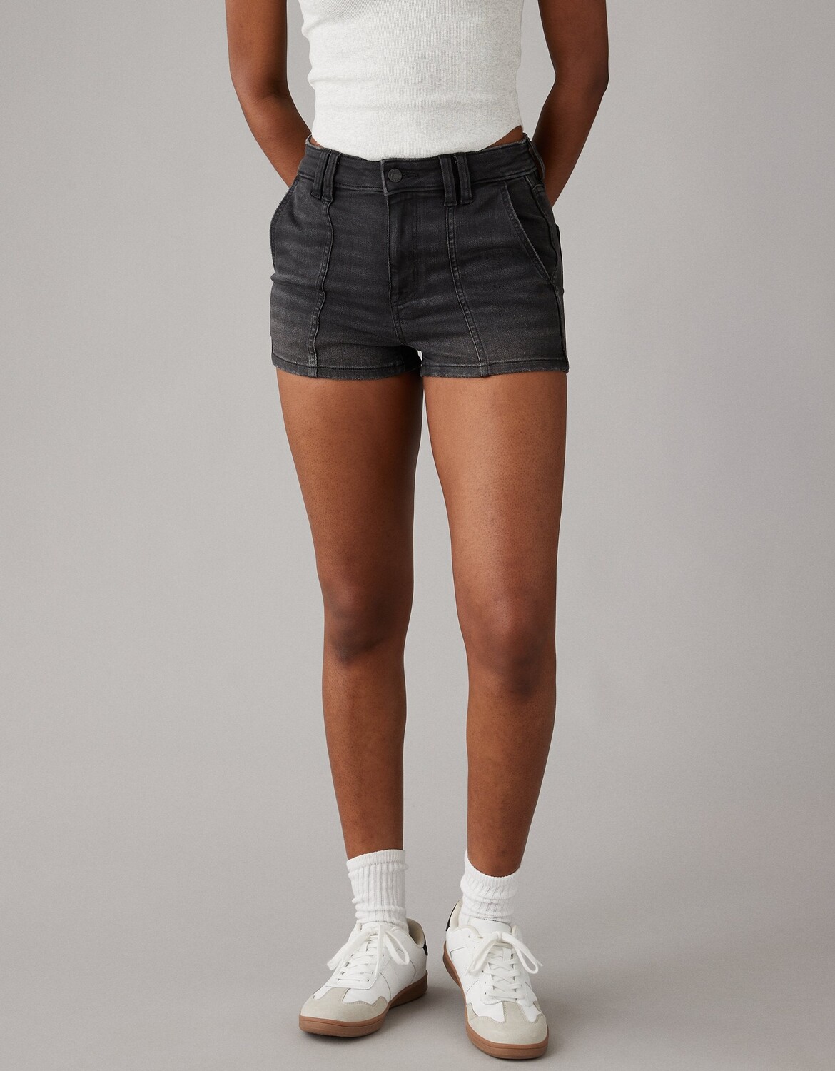 

Джинсовые шорты AE Next Level с очень высокой талией American Eagle Outfitters, цвет Black Charcoal