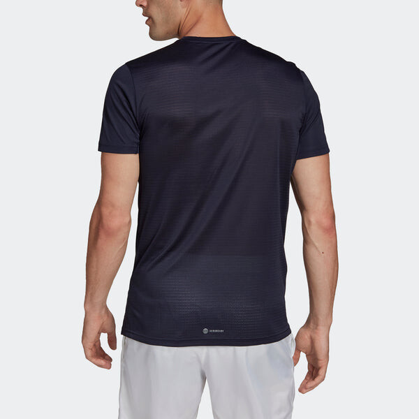 Футболка own the run sports short sleeve tee 'white' Adidas, синий — фото 3