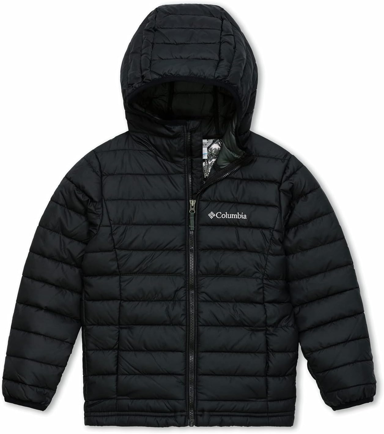 Куртка зимняя Columbia boys Powder Lite Hooded, Black — фото 3