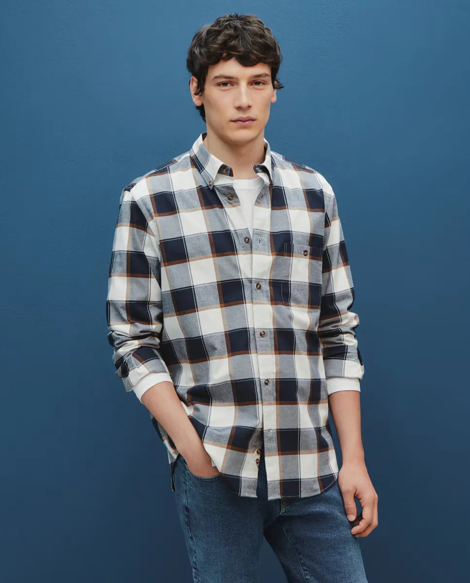 

Клетчатая мужская рубашка Dustin, синий