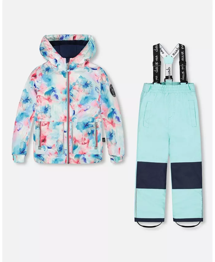 

Детский двухкомпонентный комплект для прохладной погоды с легким утеплителем бирюзового цвета - для малышей и детей Deux Par Deux