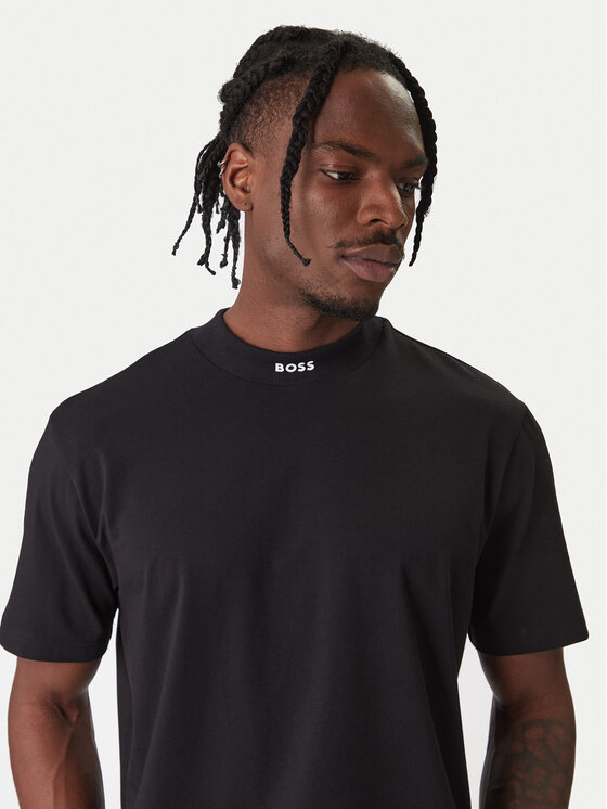 Футболка regular fit Tee Collar 50555527 Boss, черный — фото 4
