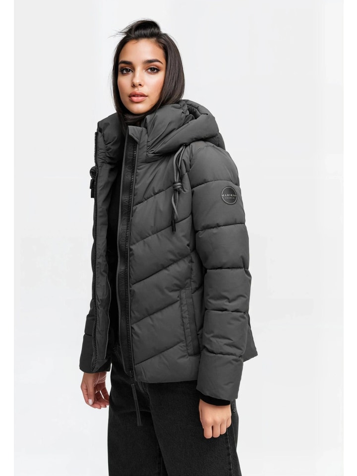 

Зимняя куртка N091 антрацитового цвета Marikoo