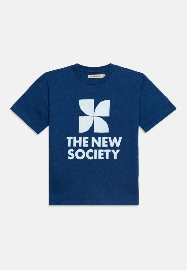 Футболка с принтом The New Society, цвет индиго