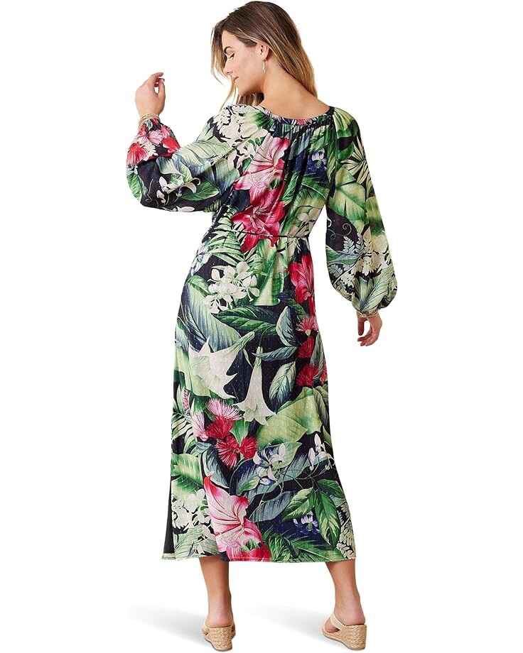

Платье Tommy Bahama Celebration Tropical Long Sleeve Maxi, черный