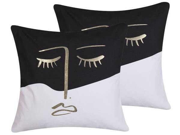 

Подушка Beliani 2 шт ABELIA, 45x45x45 см цвет schwarz/gold/weiß