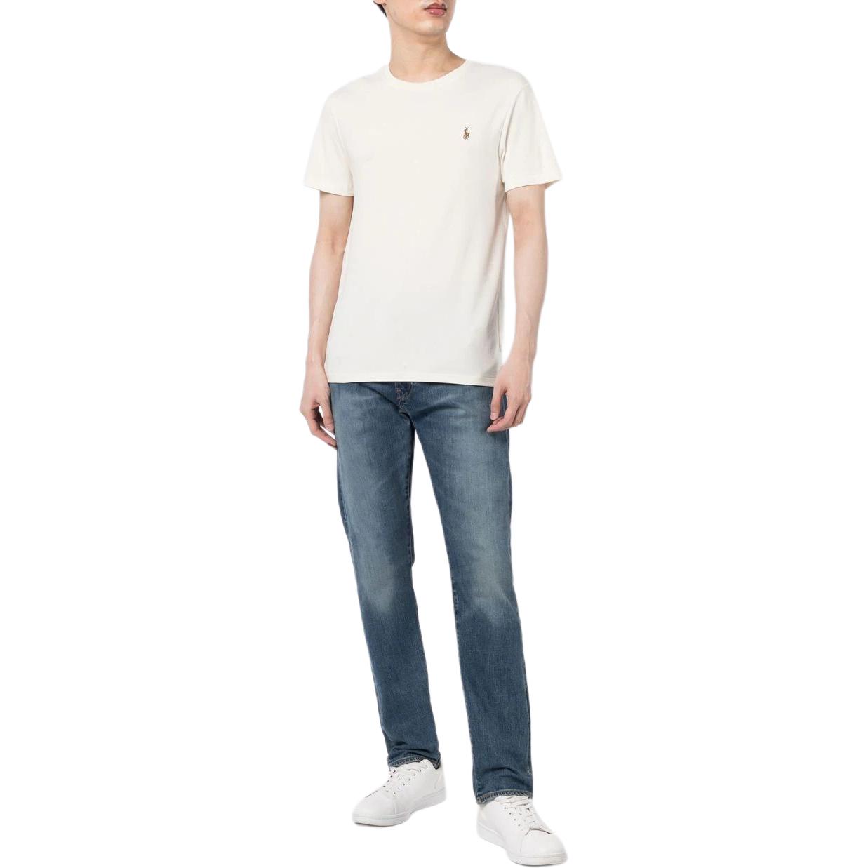 Футболка из хлопка с вышивкой поло-пони Polo Ralph Lauren, белый — фото 4