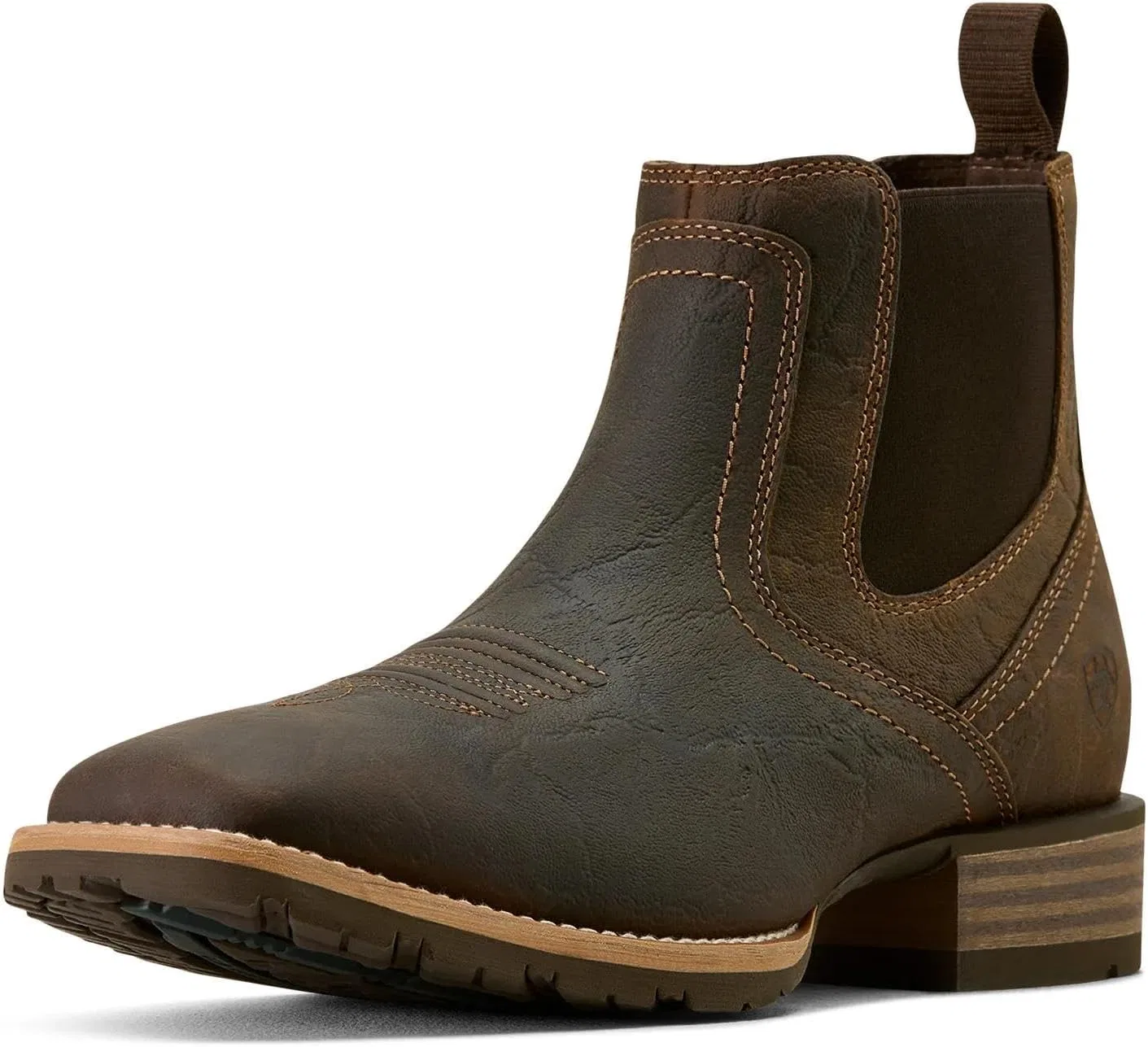 Мужские гибридные низкие ботинки ARIAT Hybrid Low Boy Wide Square Toe Chelsea Boot Western, Warm Brown Elephant Print