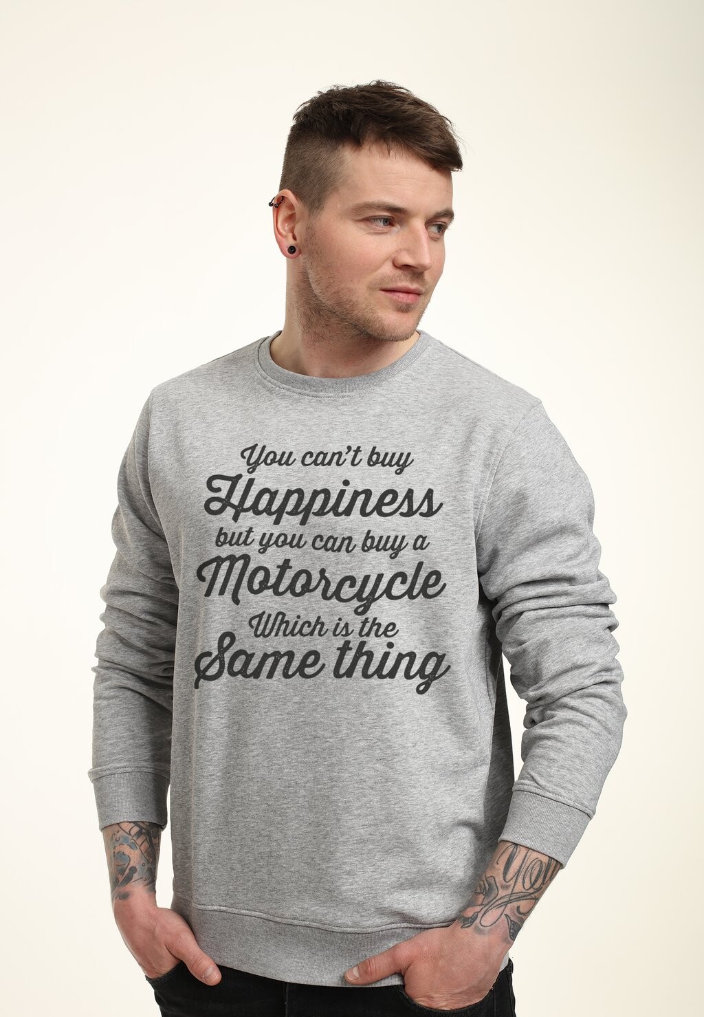 

Толстовка MOTORCYCLE HAPPINESS Henry Tiger, цвет Mottled Light Grey