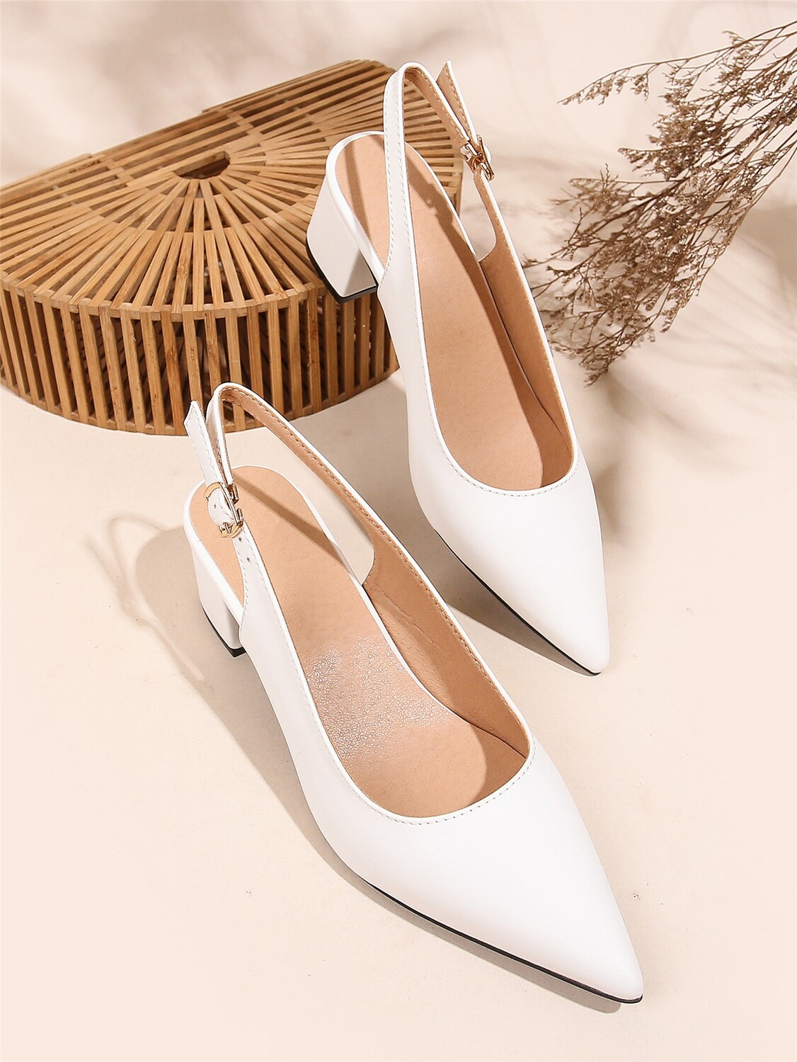 

Женские элегантные туфли на высоком каблуке, минималистичные туфли с открытой спиной и на платформе, белый