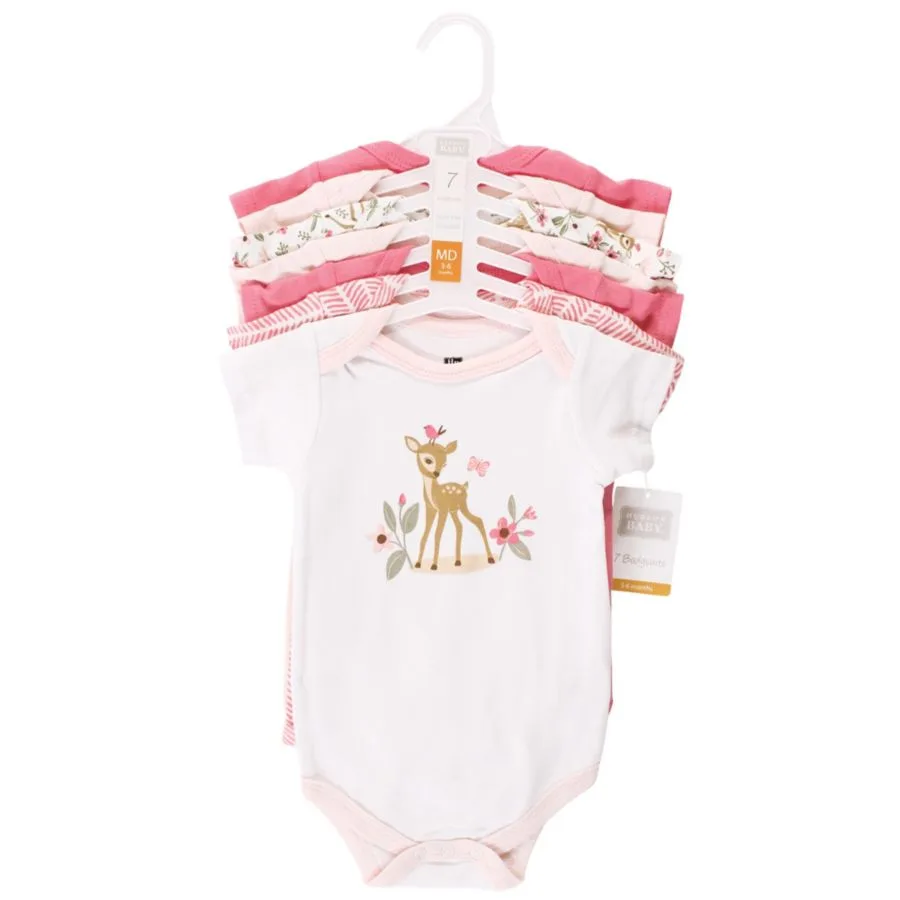 Хлопковые боди, набор из 7 штук Hudson Baby, Floral Deer — фото 2