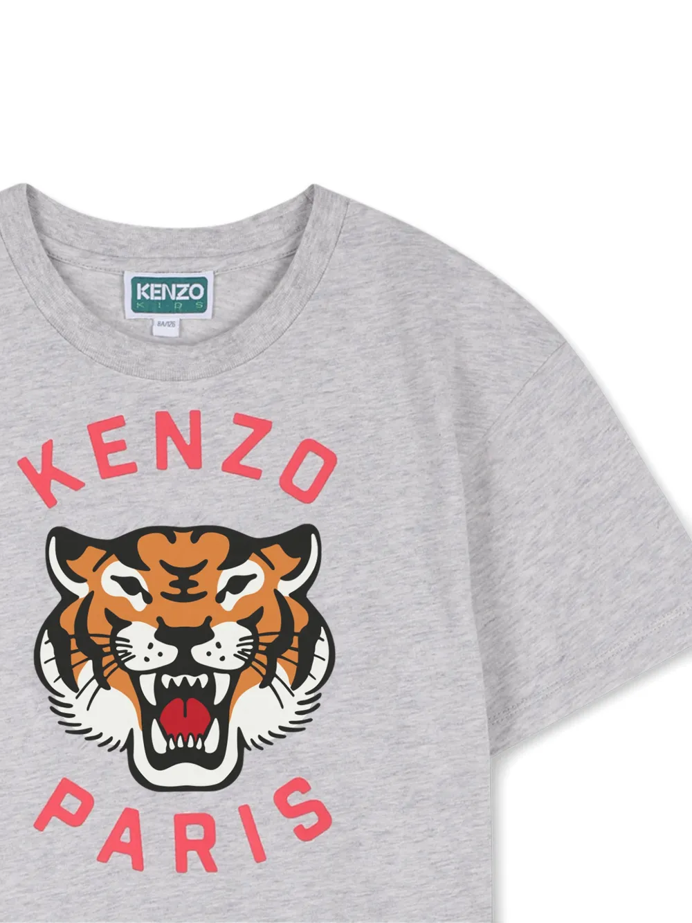 Платье с изображением тигра Kenzo Kids, серый — фото 3