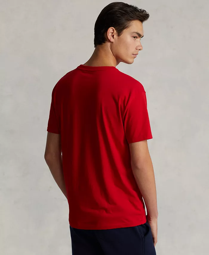 Мужская классическая футболка с карманом и круглым вырезом Polo Ralph Lauren, красный — фото 4