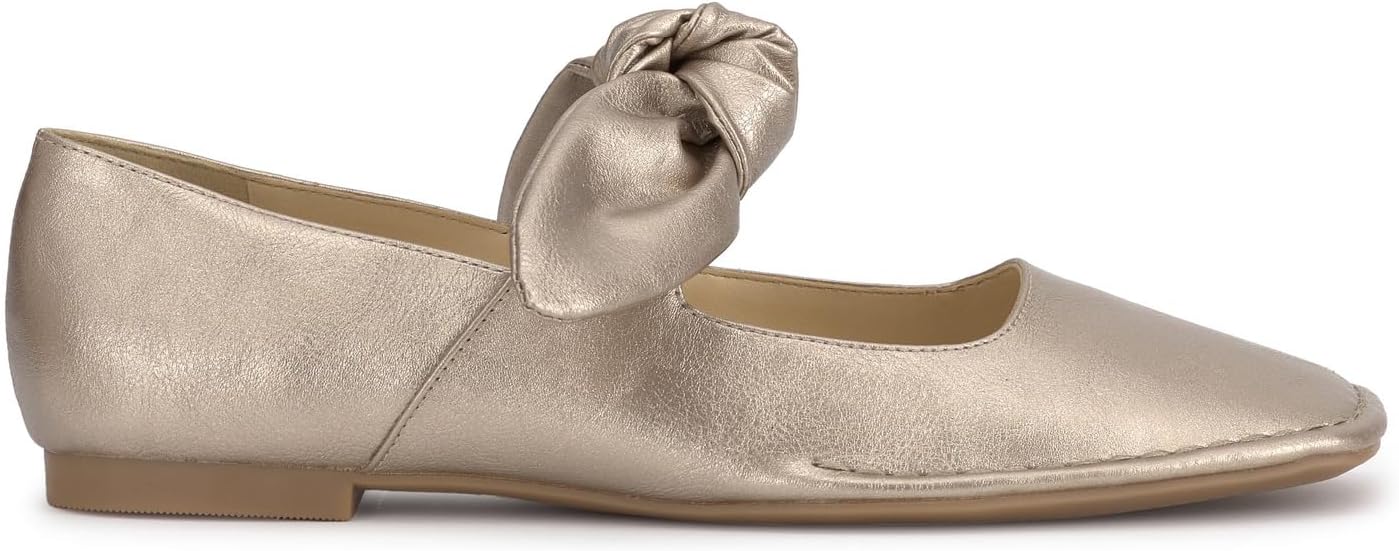 Балетки Jessica Simpson Lysute Knotted Strap Ballet Flat, Gold — фото 4