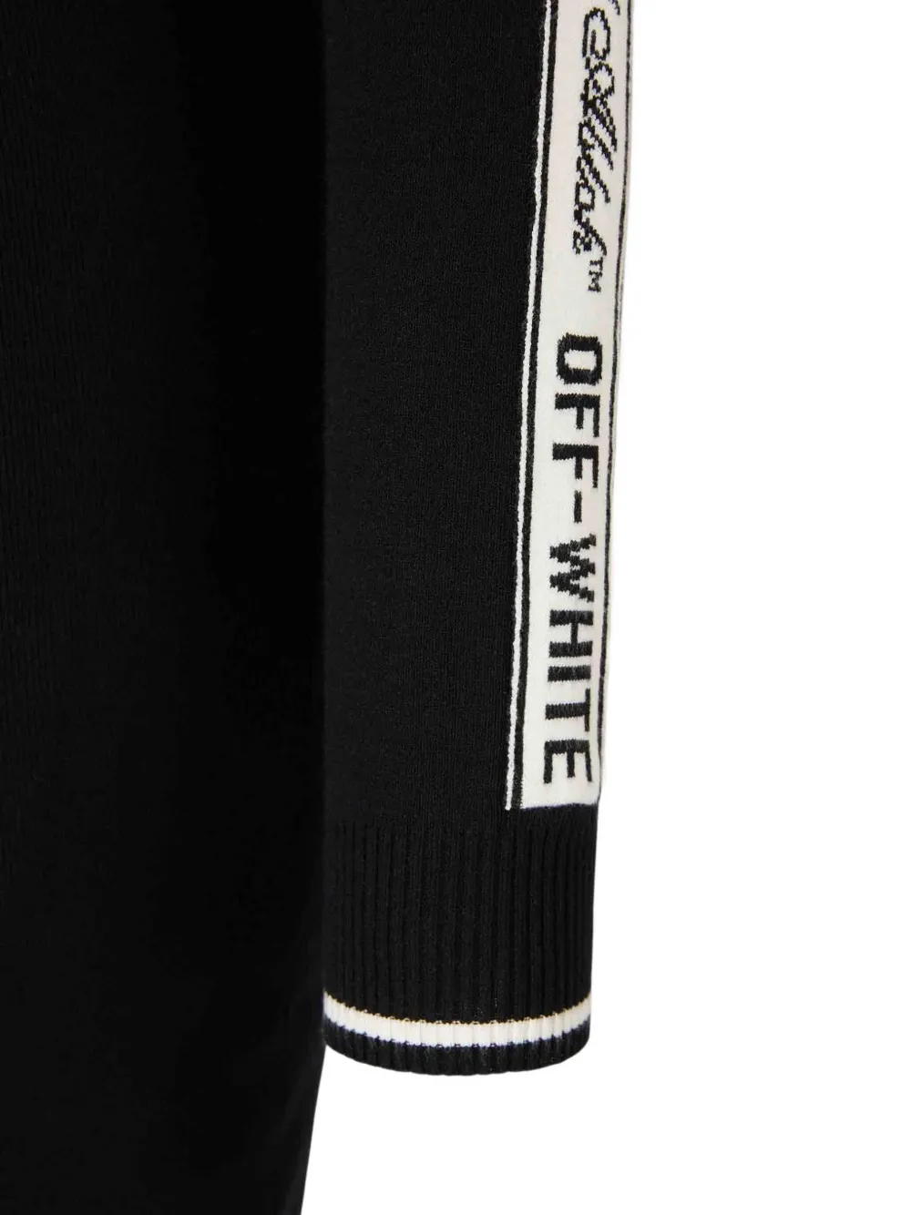 Платье с полосатым декором и застежкой-молнией Off-White, черный — фото 3