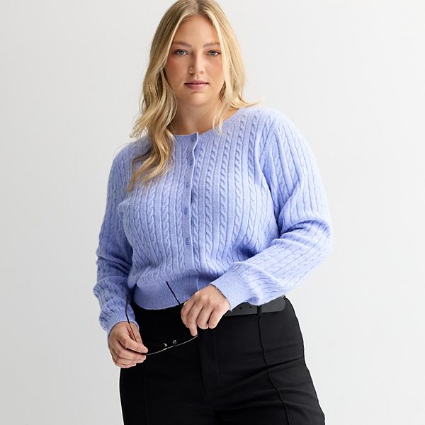 

Кардиган с косой вязкой для подростков plus size So, Fiona Blue