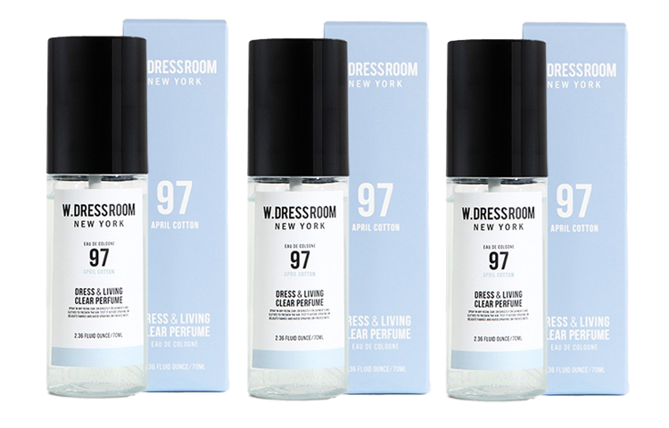 

Парфюмированный спрей для одежды и дома W.Dressroom Dress & Living Clear Perfume No.97 April Cotton, 70 мл*3