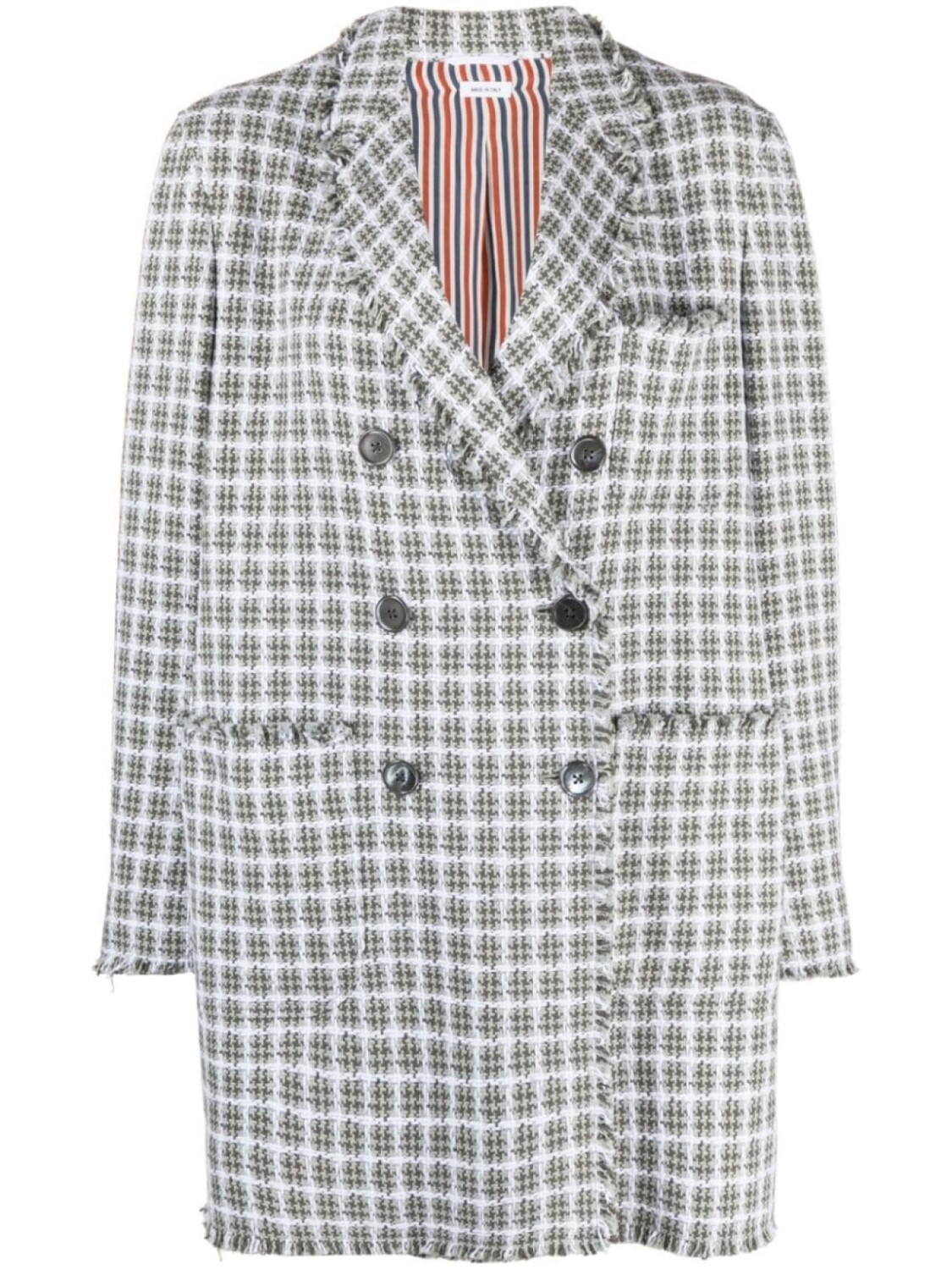 

Thom Browne клетчатое пальто оверсайз, серый