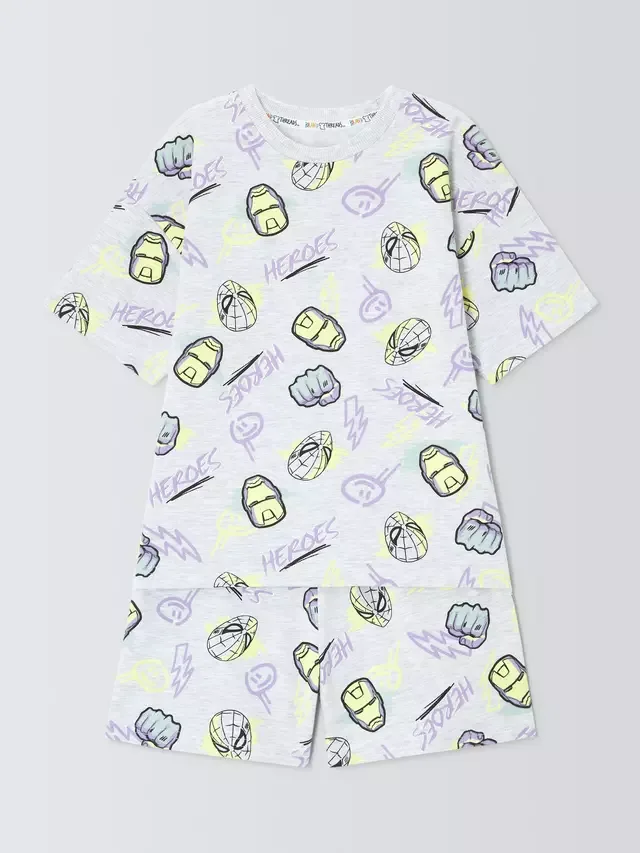 Детский комплект из футболки и шорт Marvel, серый меланж Brand Threads — фото 3