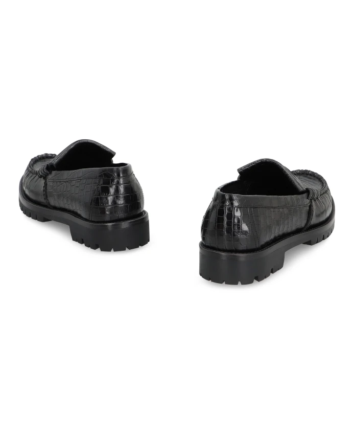 Кожаные лоферы с подошвой Vibram Rhude, черный — фото 3