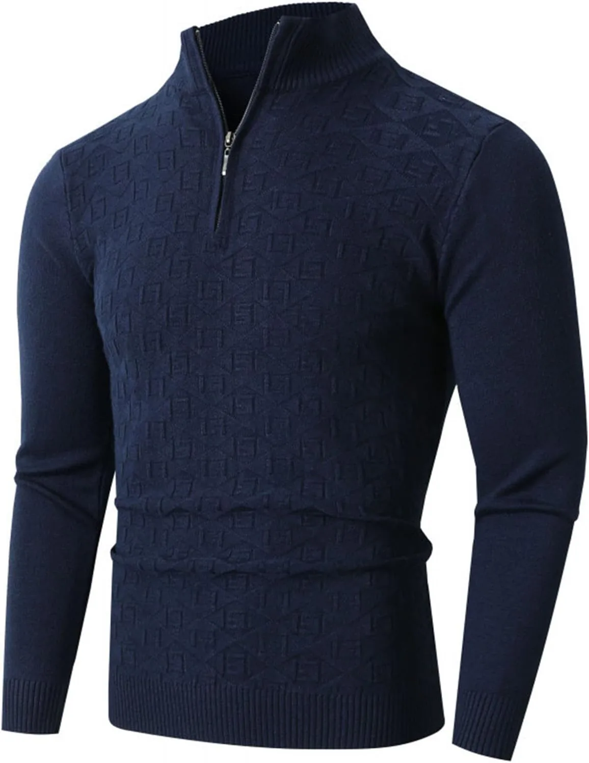 Мужской свитер Quarter Zip Pullover с длинными рукавами для комфортной посадки — фото 2