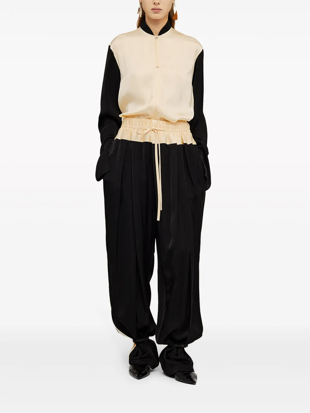 Спортивные брюки прямого кроя с кулиской JIL SANDER, черный — фото 2