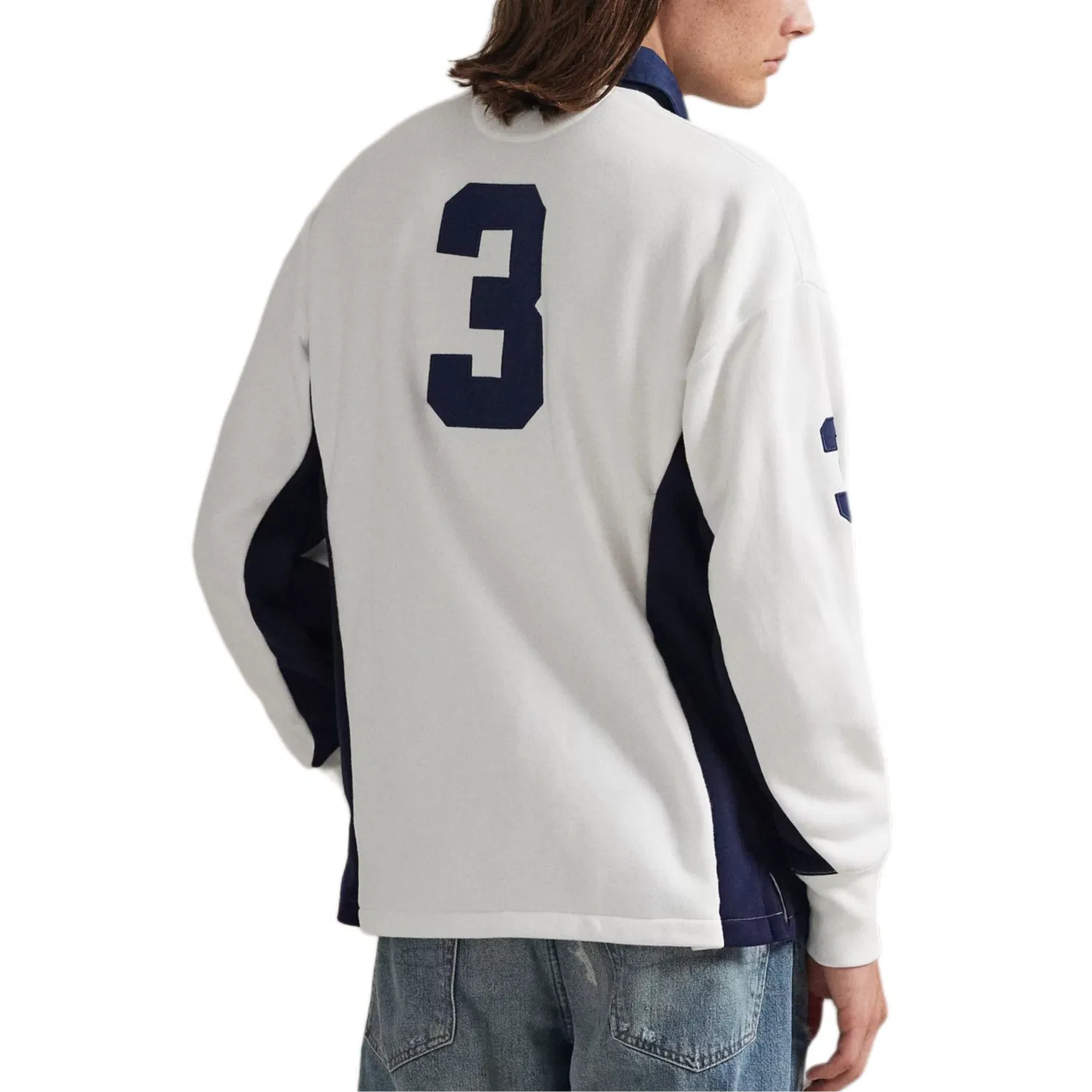 Лонгслив-поло с воротником-стойкой в стиле регби Polo Ralph Lauren, White — фото 4
