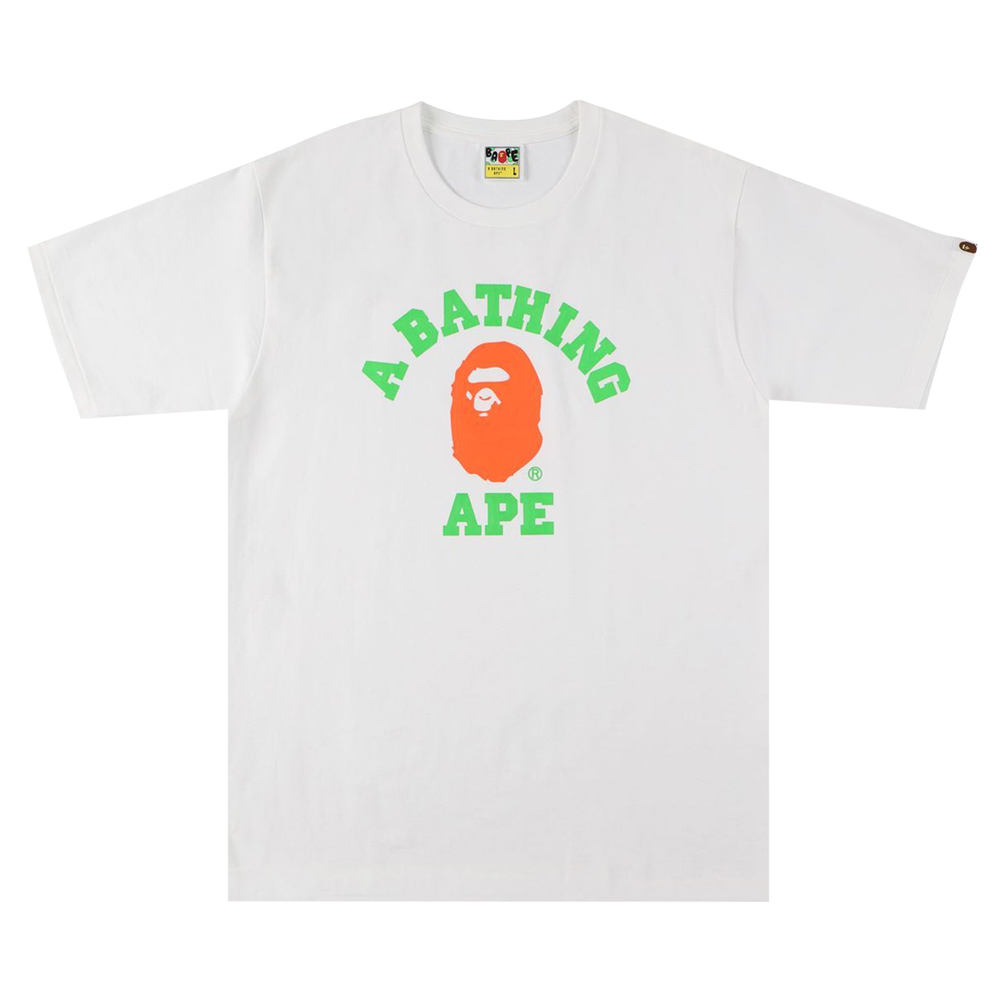 

Неоновая футболка BAPE College, Белая, Белый, Неоновая футболка BAPE College, Белая