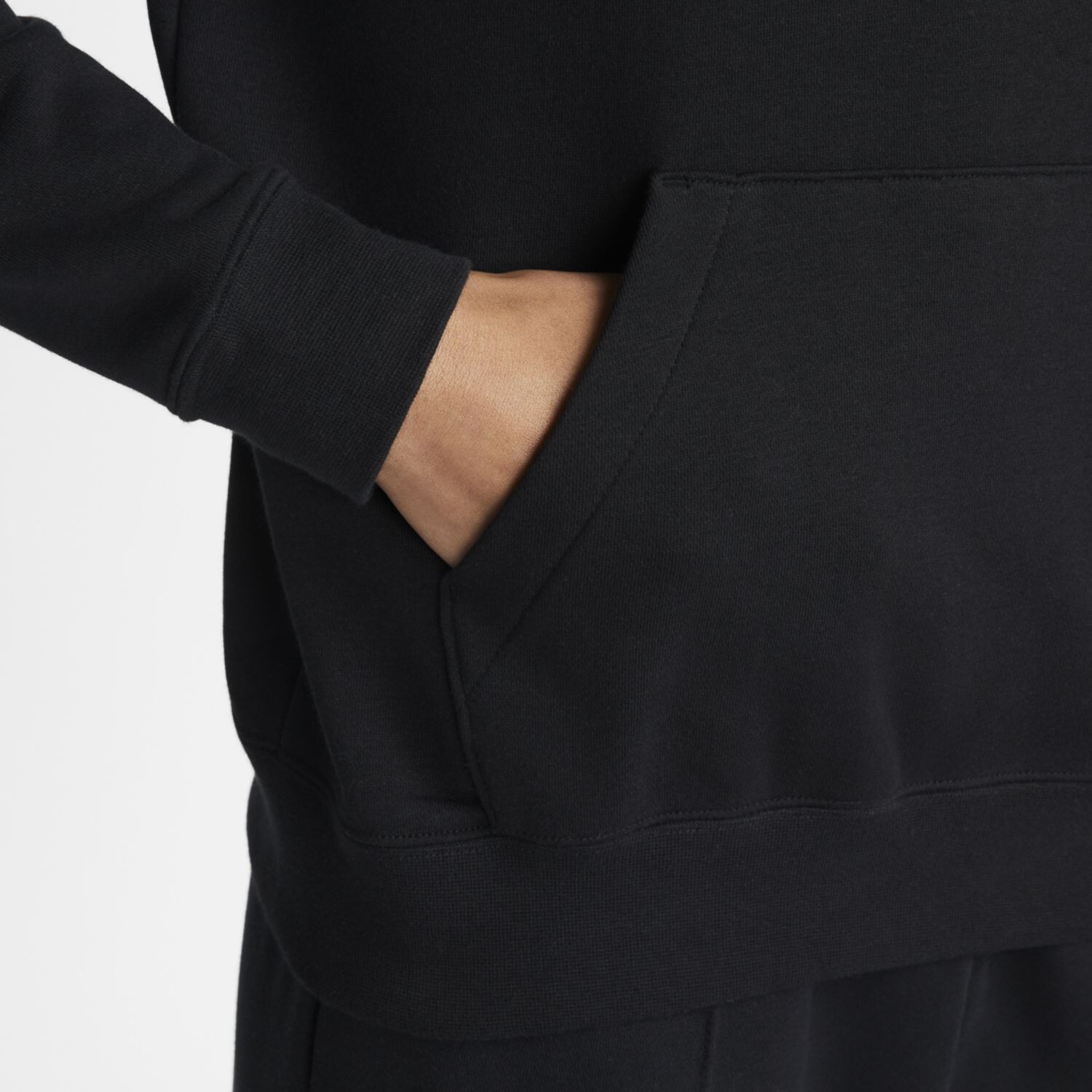 Женский флисовый свитшот с молнией без четверти Nike Sportswear Club Nike, черный — фото 4