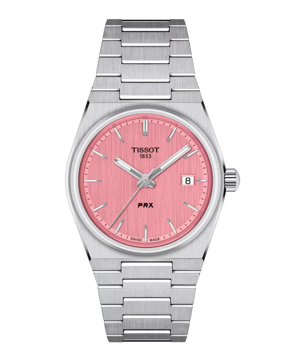 

Женские часы коллекции PRX розовый кварц Tissot, серебрянный