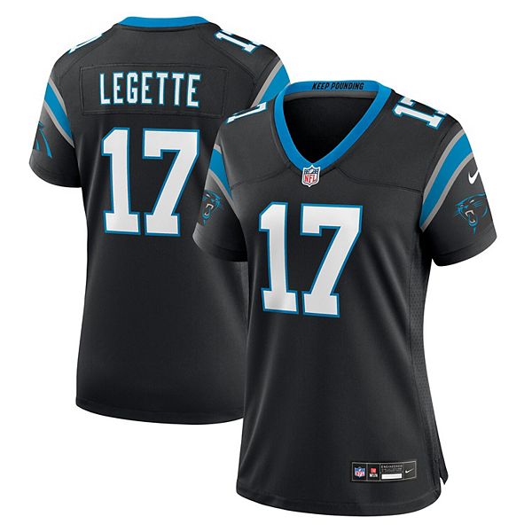 Женская игровая футболка Xavier Legette Carolina Panthers черная Nike — фото 2