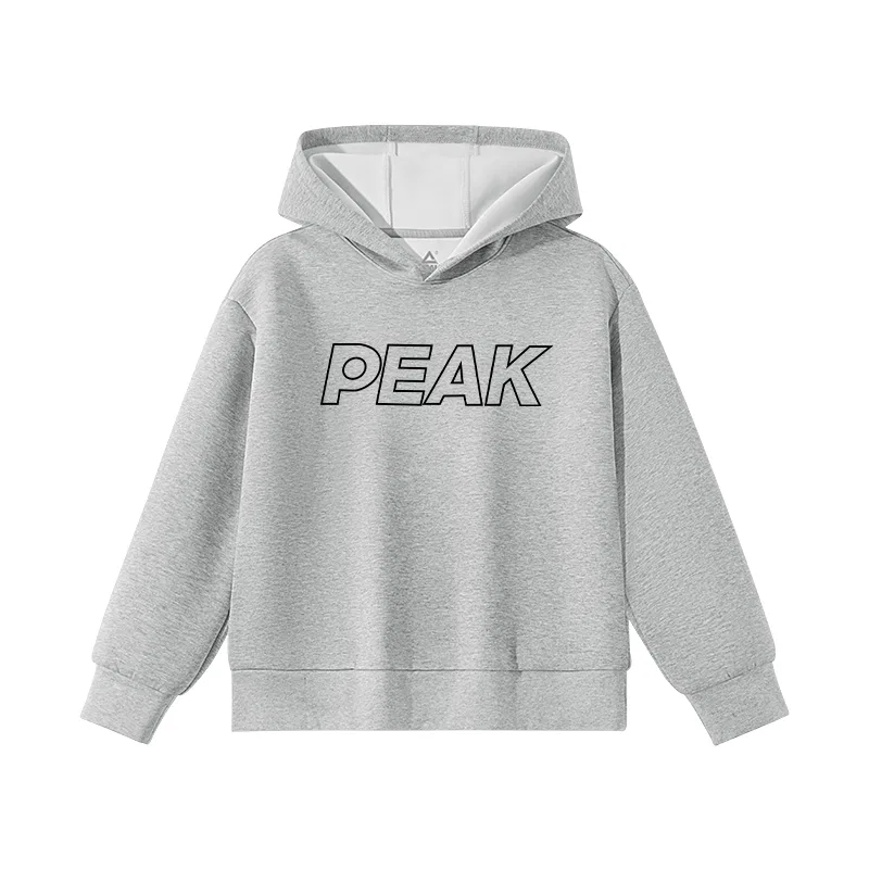Детская толстовка с капюшоном PEAK Light Heather Gray/PK Black