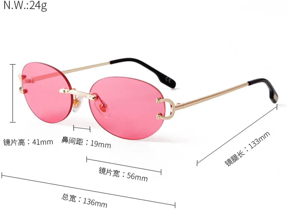 

Мужские солнцезащитные очки в овальной оправе без оправы с градиентными линзами; женские солнцезащитные очки круглой формы в модном винтажном стиле MTZJH, C4