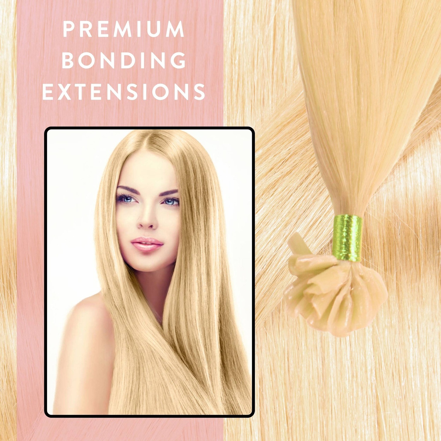 Накладные волосы bonding extensions premium echthaar #9/0 lichtblond 0,8g Hair2Heart, 50cm, количество 25 шт. — фото 2