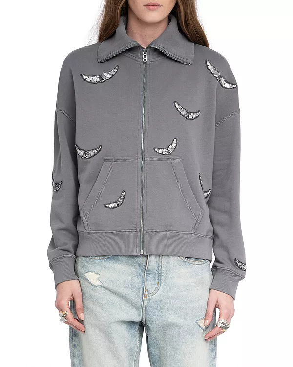 

Свитшот Milly с декоративной застежкой-молнией Zadig & Voltaire, серый