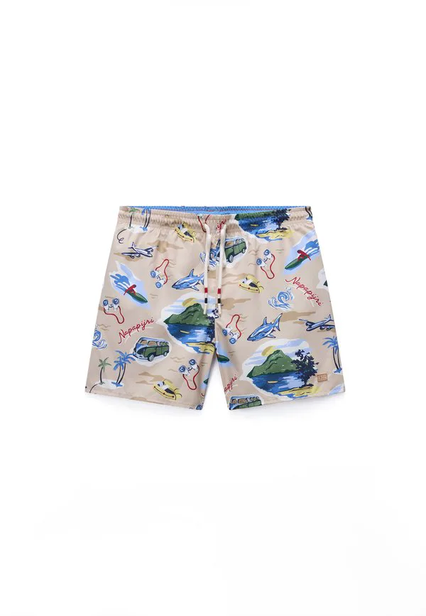 Плавки oeste Napapijri, Beige/Multi-Coloured