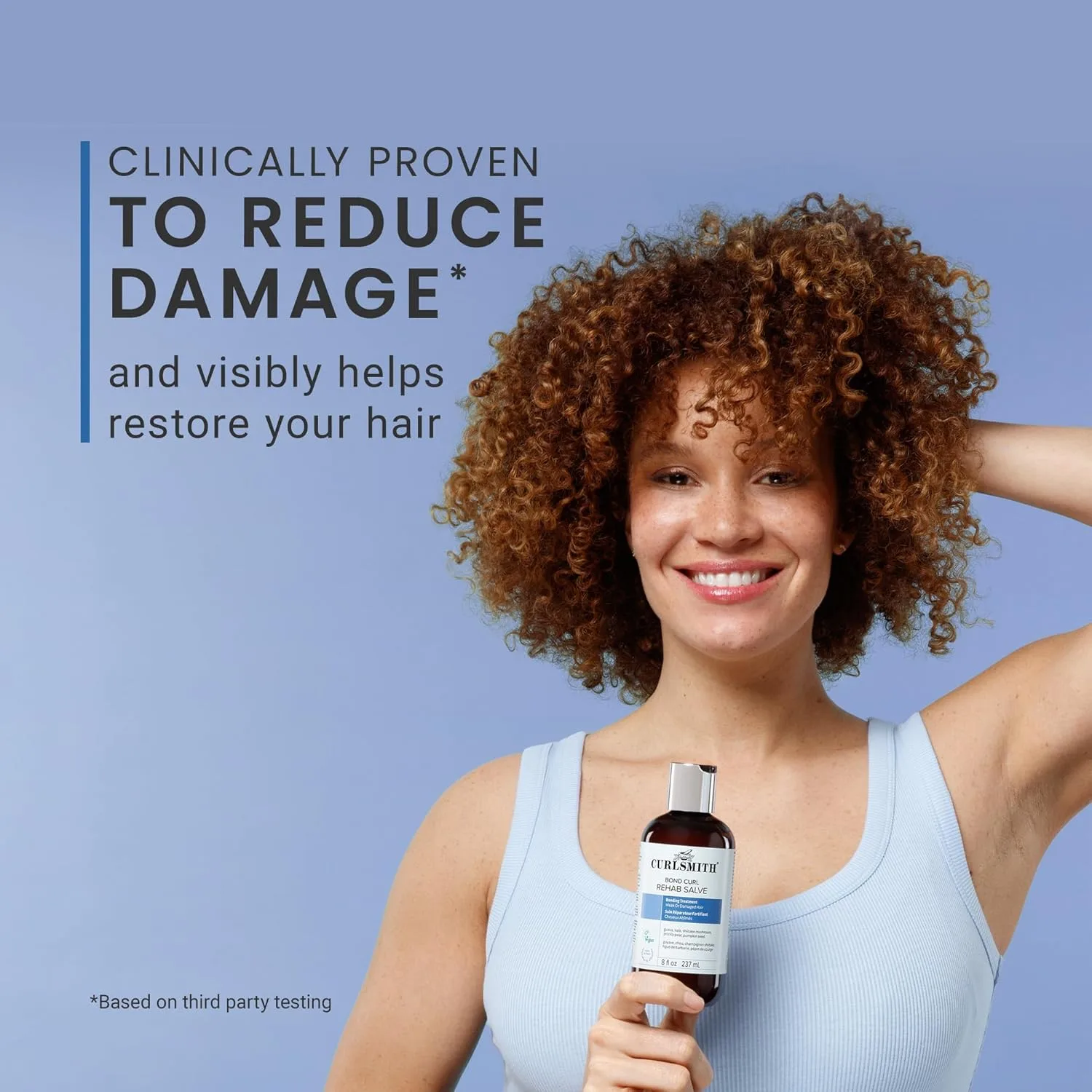 CURLSMITH Bond Curl Rehab Salve - средство с высоким содержанием протеинов, восстанавливающее структуру волос, подходит для всех типов кудрей, веганский продукт, не тестируется на животных. 59 мл (.) — фото 4