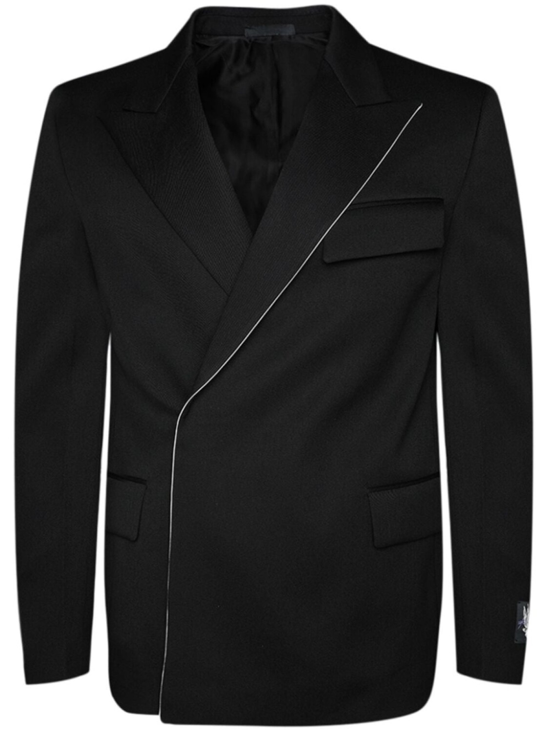 

Двубортный шерстяной пиджак Lanvin, черный