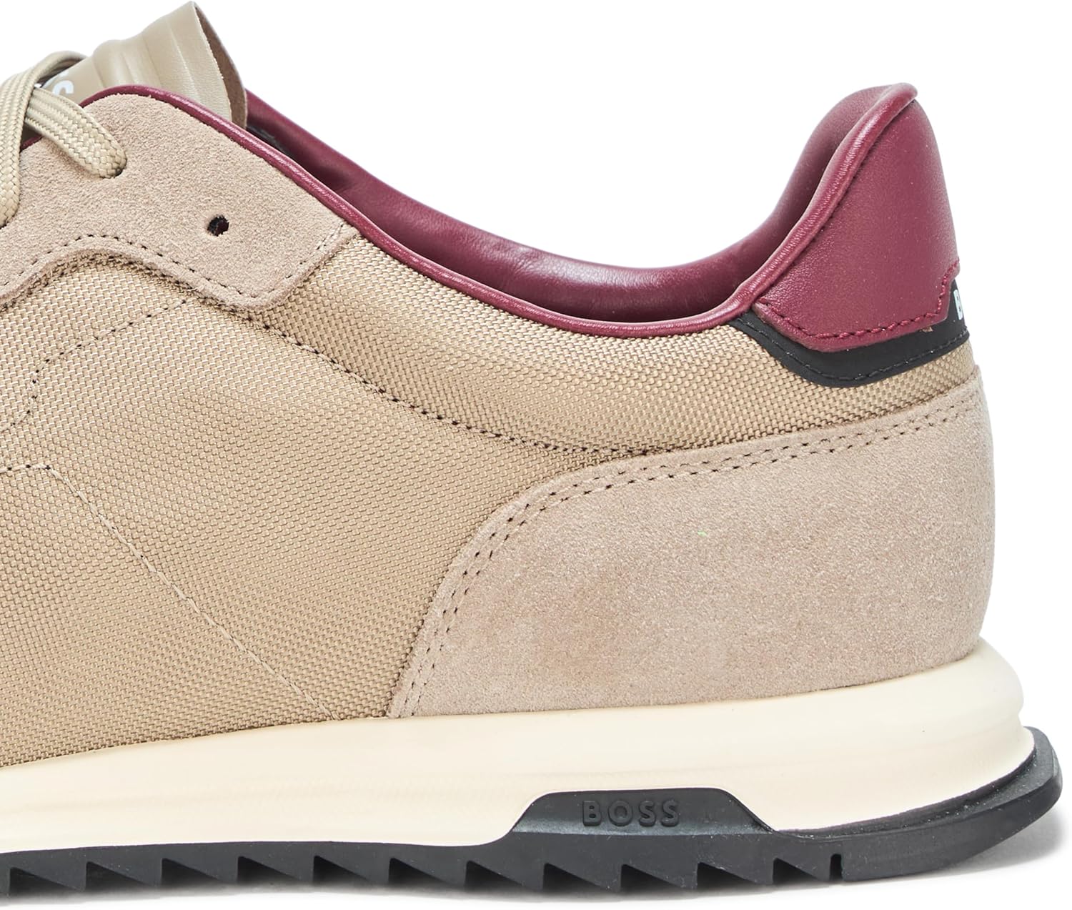 BOSS мужские кроссовки Zayn Low Profile из замши и кожи в двух тонах, Wheat — фото 4