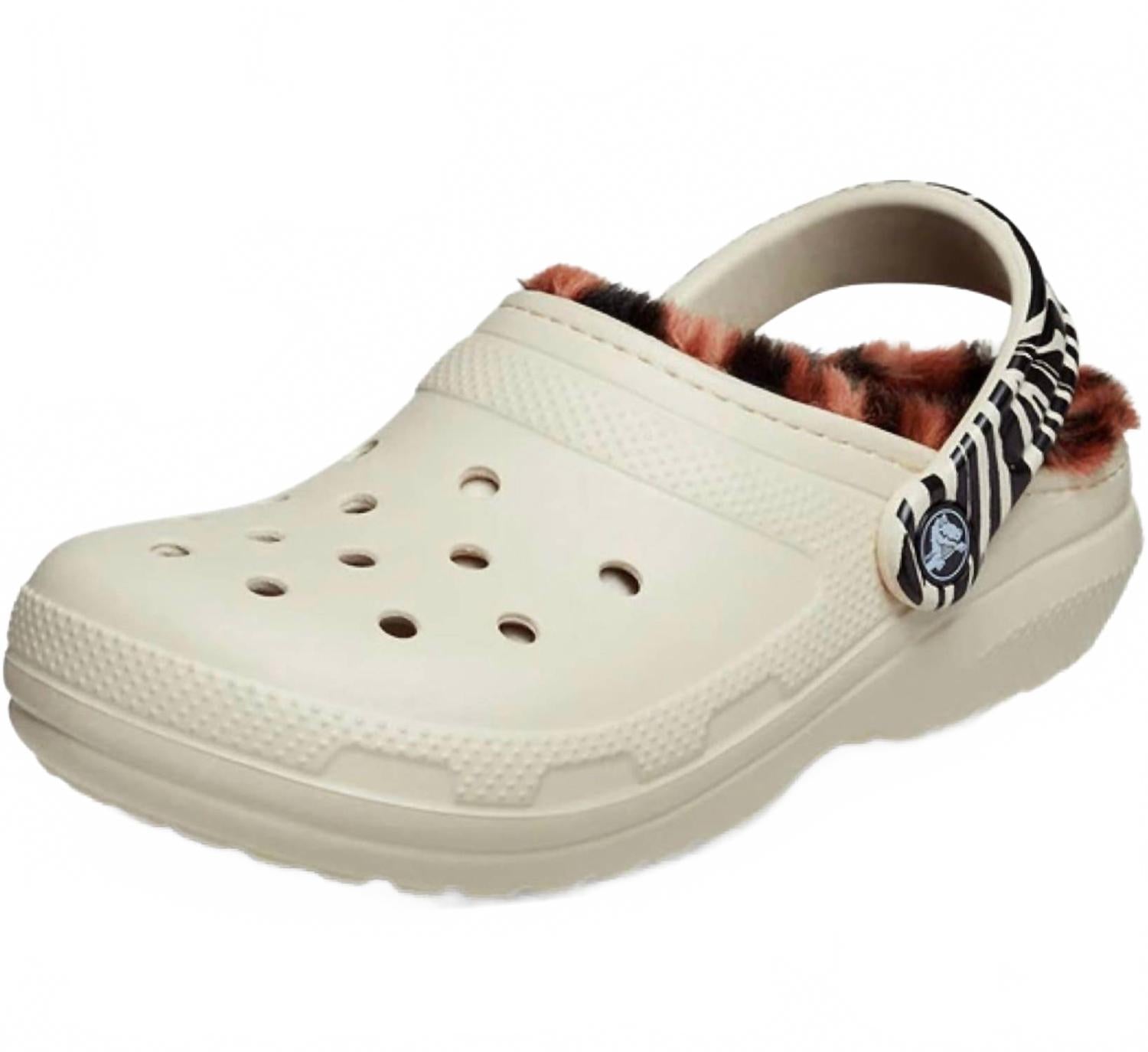 Crocs Мужские классические сабо с подкладкой и принтом, бежевого цвета, с подкладкой сзади — фото 3