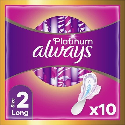 

Длинные гигиенические прокладки Always Platinum с крылышками, размер 2