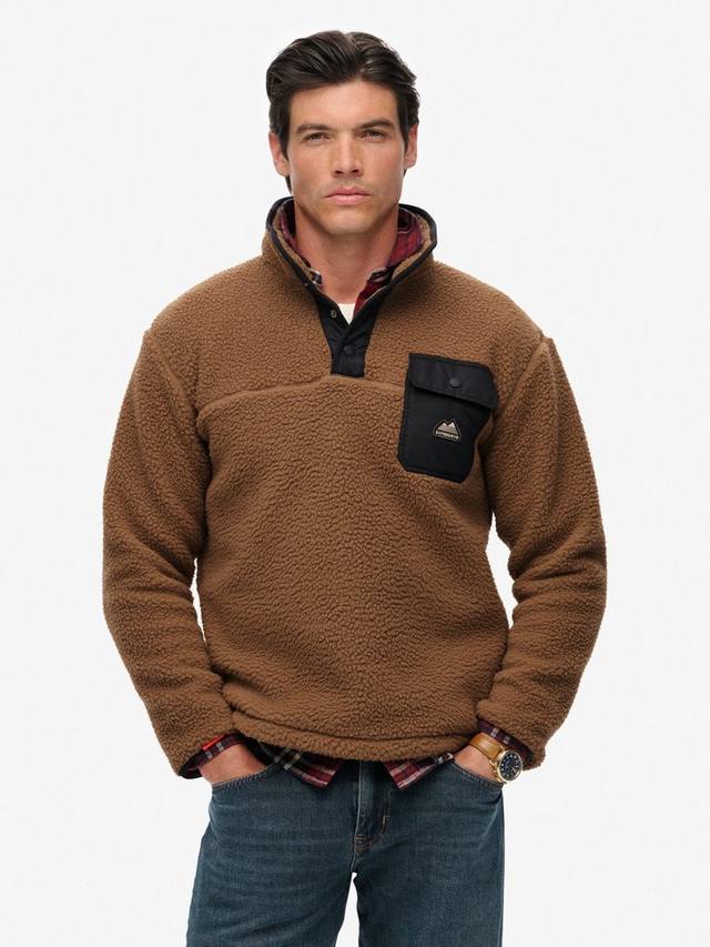 

Флисовая кофта Fuji с застежкой до половины Superdry, Pecan Brown