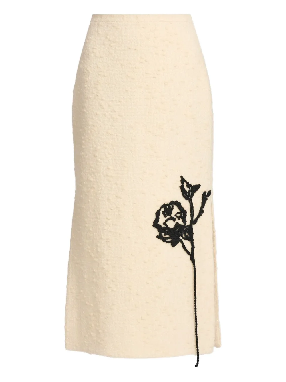 

Вышитая юбка с разрезами по бокам ERDEM, нейтральный