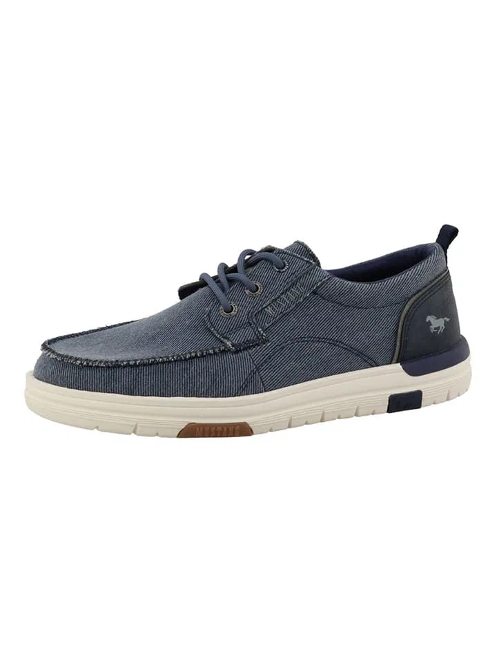 Мокасины, шнуровка, MUSTANG SHOES, темно-синий