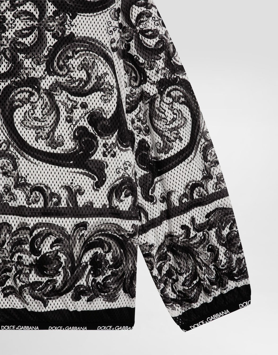 Куртка из мягкой сетки с принтом "майолика" DOLCE & GABBANA, мультиколор — фото 4