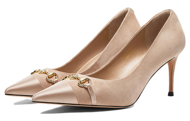NINE WEST Туфли-лодочки на тонком каблуке 7,5 см женские абрикосовые, цвет Apricot — фото 4