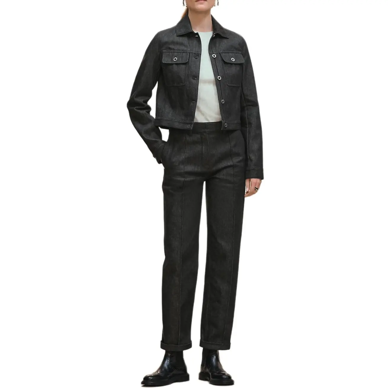 

HERMES Джинсовая куртка, Cabernet Gray