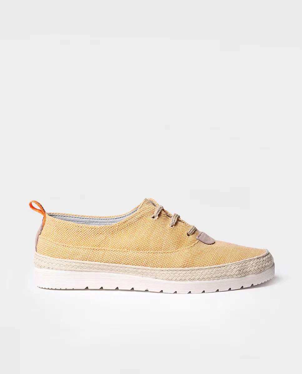 

Мужские кеды однотонные из парусины на шнуровке Toni Pons, желтый