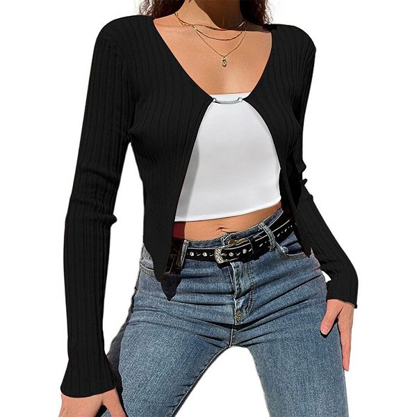 

Женский укороченный кардиган болеро Yesfashion, Black