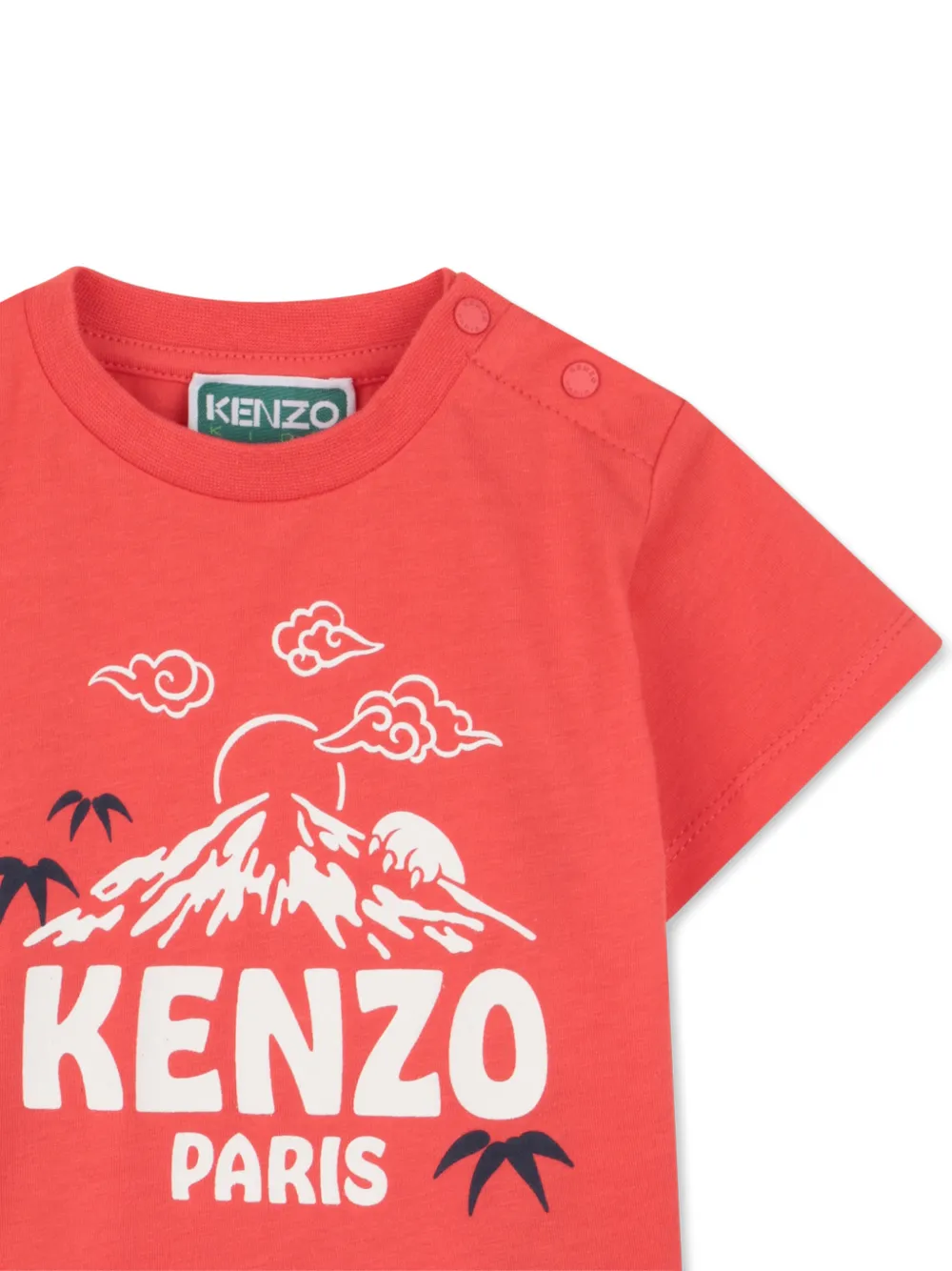 Футболка с графическим принтом Kenzo Kids, красный — фото 3